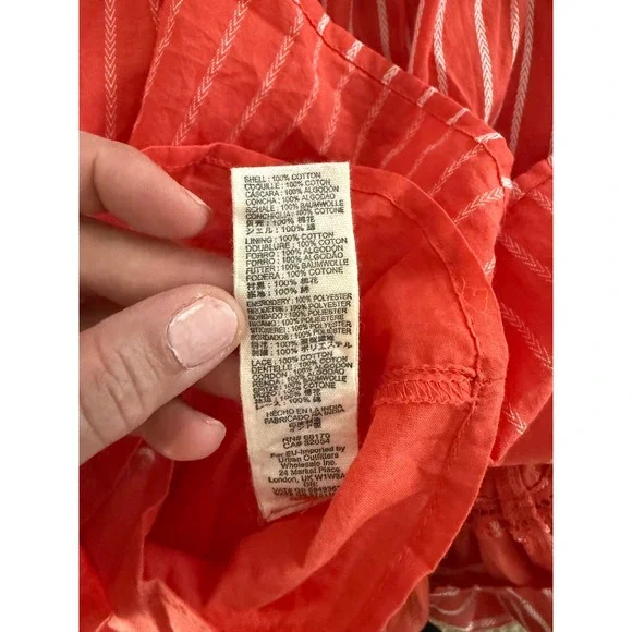 Free People Lola Embroidered Tiered Mini Dress Boho Festival Tassel Tie - Picture 8 of 9